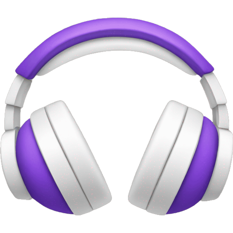 white headphones with purple bow on each side emoji