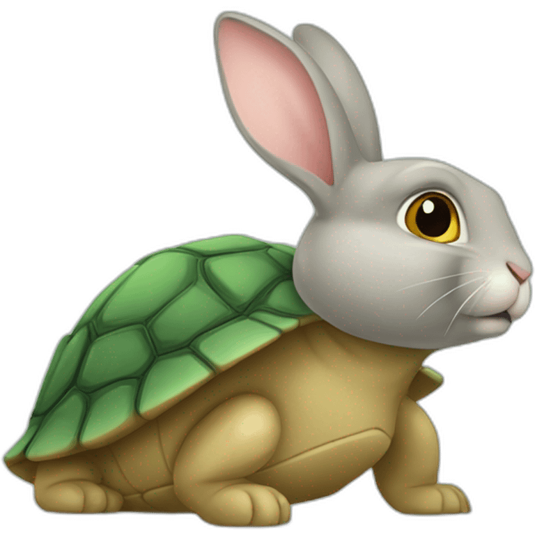 lapin sur tortue emoji