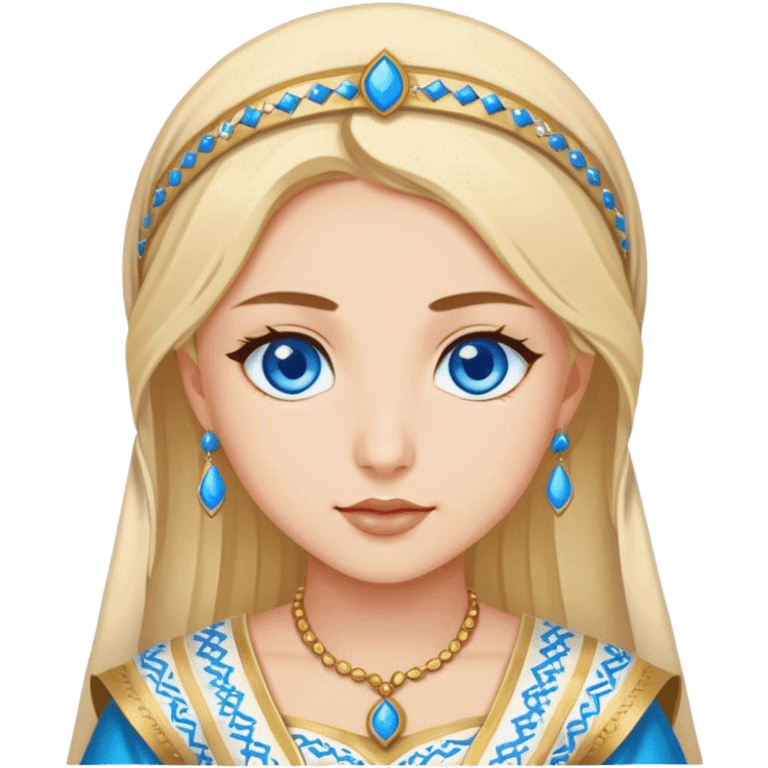 Turkish beautiful finish Konya girl blue eyes and blonde hair and cultural dress emoji