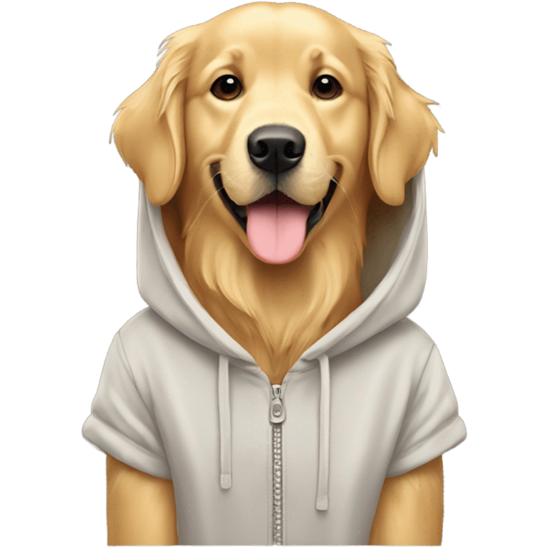 Golden retriever wearing hoodie ￼ emoji