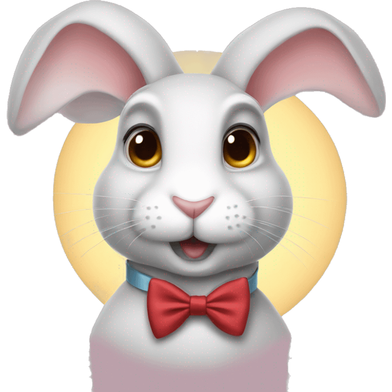 rabbit wearing bow tie emoji