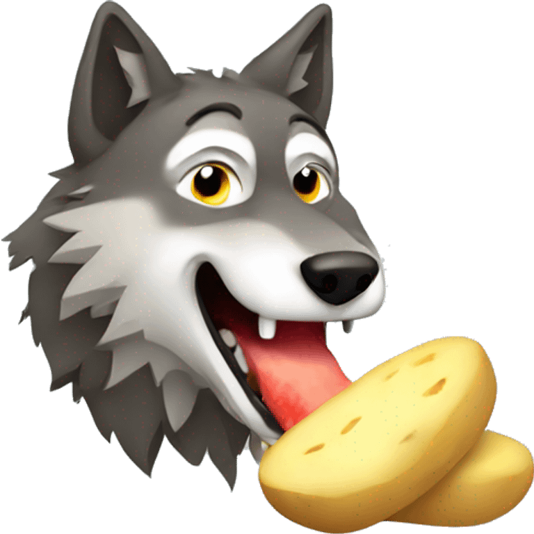 Wolf eating potato emoji