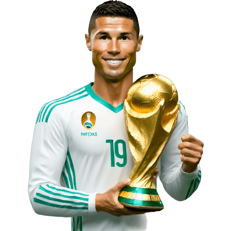 Ronaldo holding world cup emoji