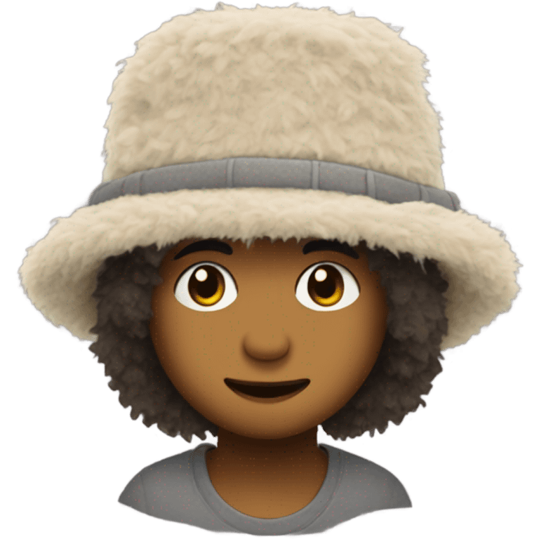 fuzzy shag bucket hat emoji