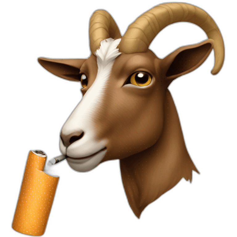 A goat with a cigarette  emoji