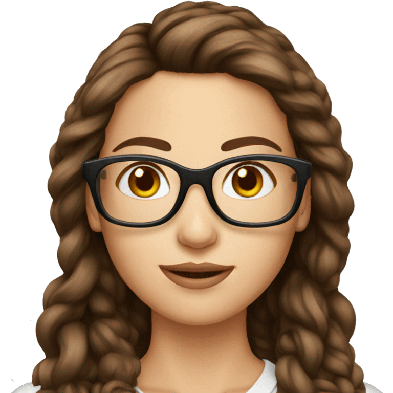 Beauty woman scientific brown hair glasses emoji