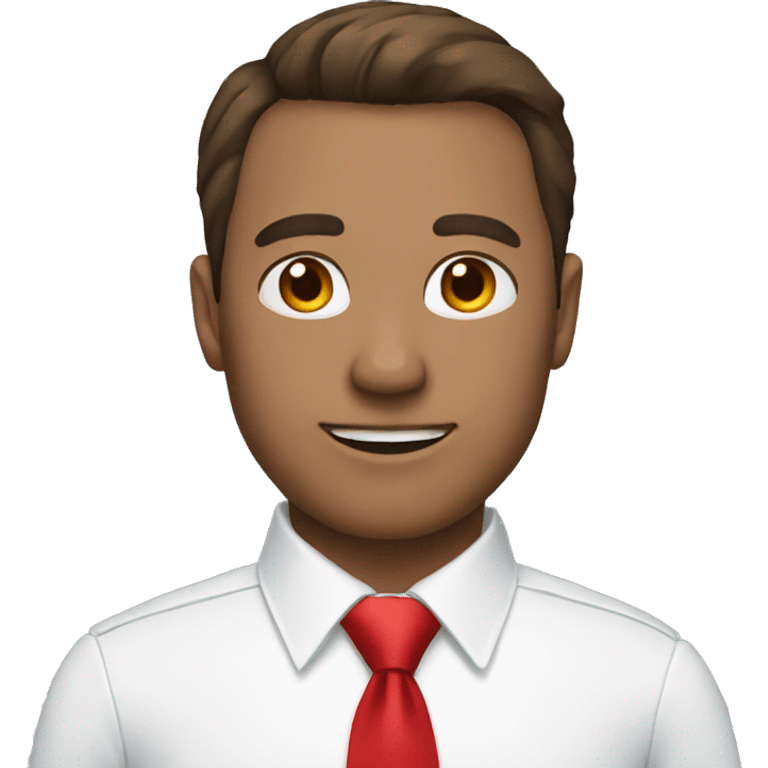 Man wearing blue suite white shirt and red tie emoji