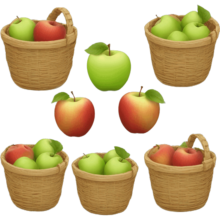 basket of apples with Iphone among them emoji