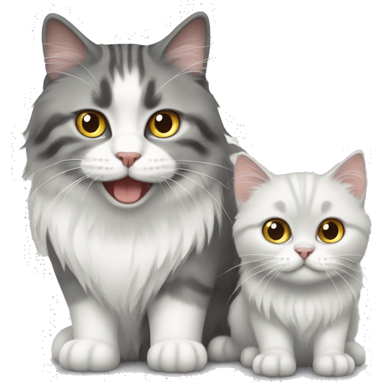 Siberian cat and gray-white cat emoji