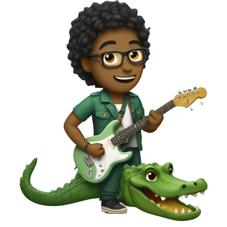 Alligator and singer emoji