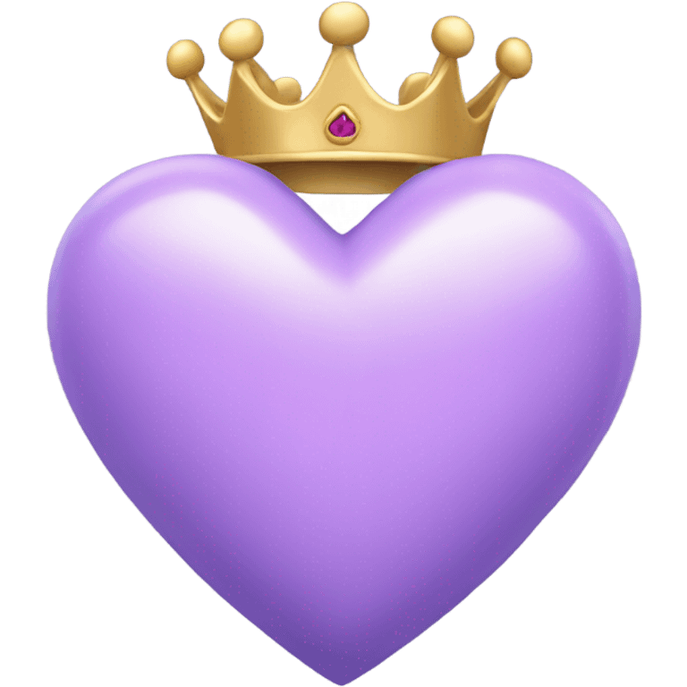 Light Purple Heart with a crown on it  emoji