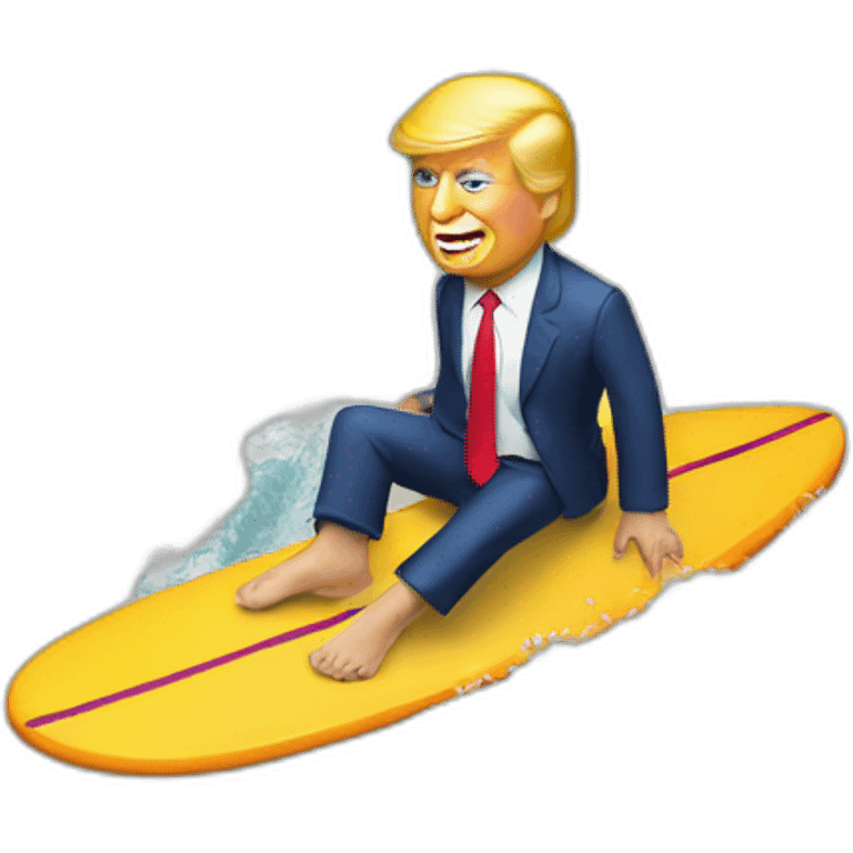 donald trump on a surboard emoji