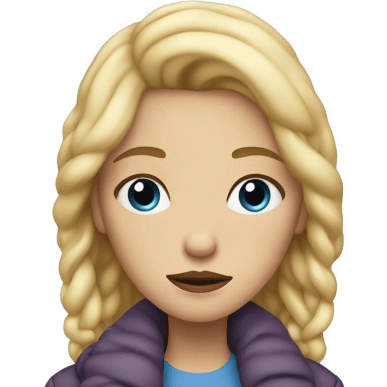 Blonde girl cold emoji