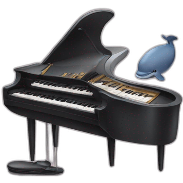 whale playing piano emoji