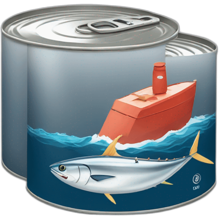 tin can of tuna with a two sails boat emoji