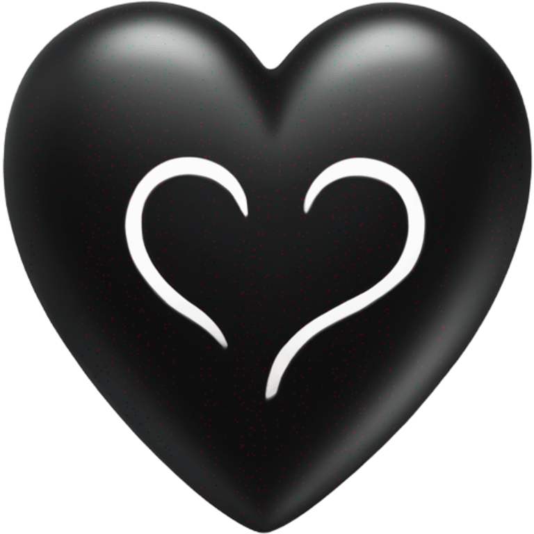 Black heart with Desmond written on the inside emoji