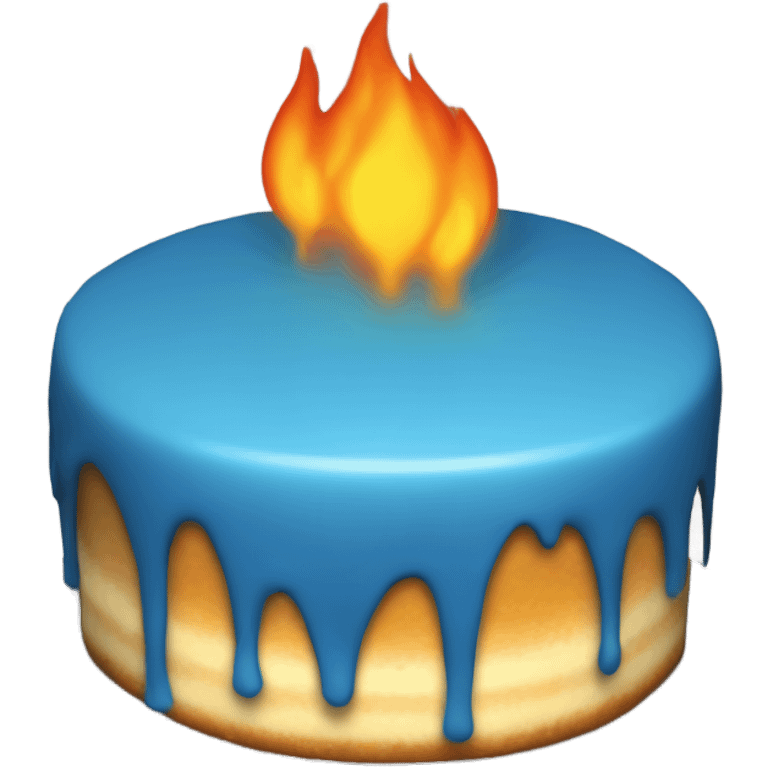 Cake blue in fire  emoji