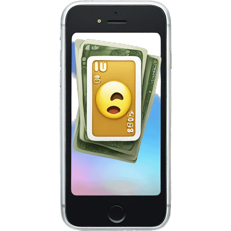 iPhone with card pay inside the screen  emoji