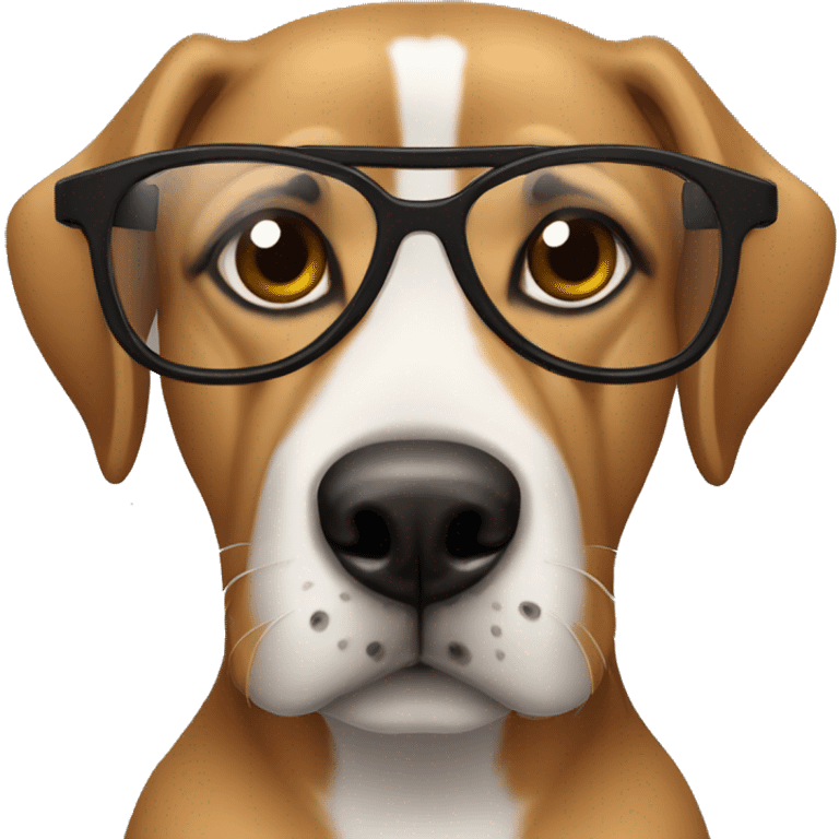 Perro con lentes negros contento emoji