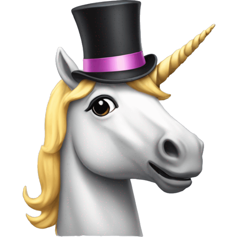 Unicorn with top hat emoji