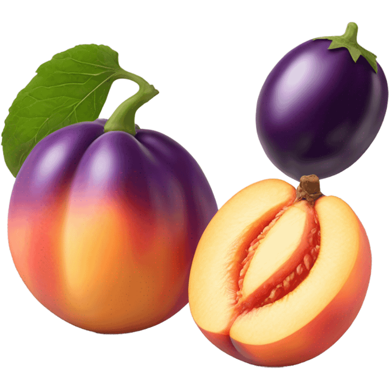 peach with eggplant emoji