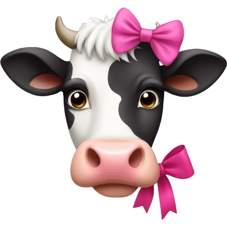 Cow with pink bow emoji