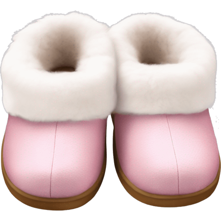 Pink ugg slippers with white fluffy fur  emoji