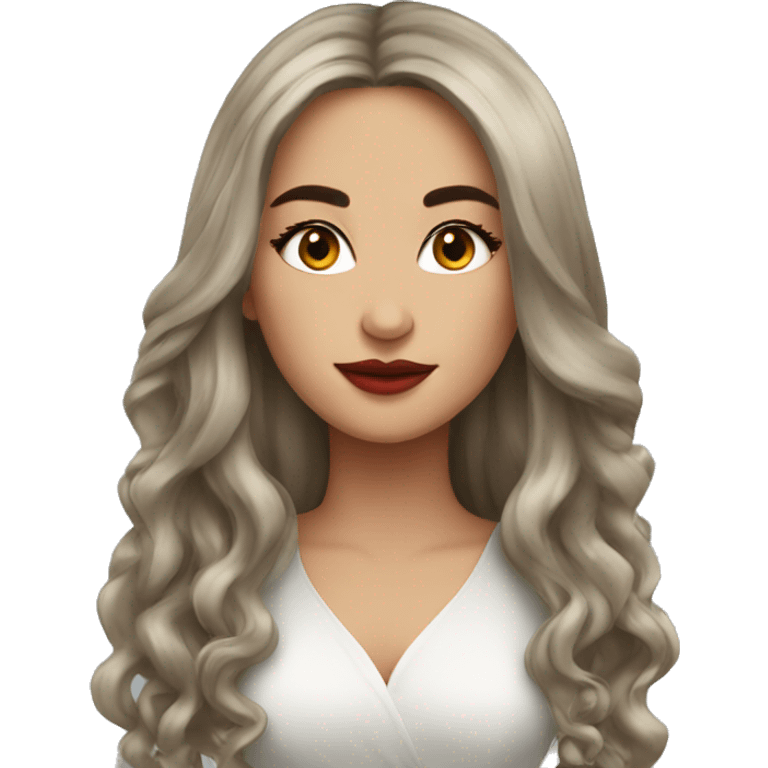 Beautiful turkish women long hair lipstick emoji