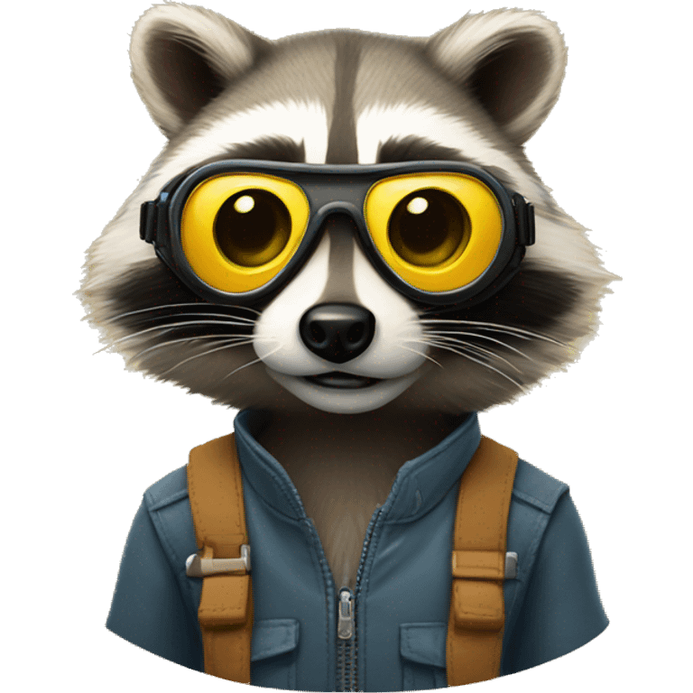 Raccoon with goggles  emoji