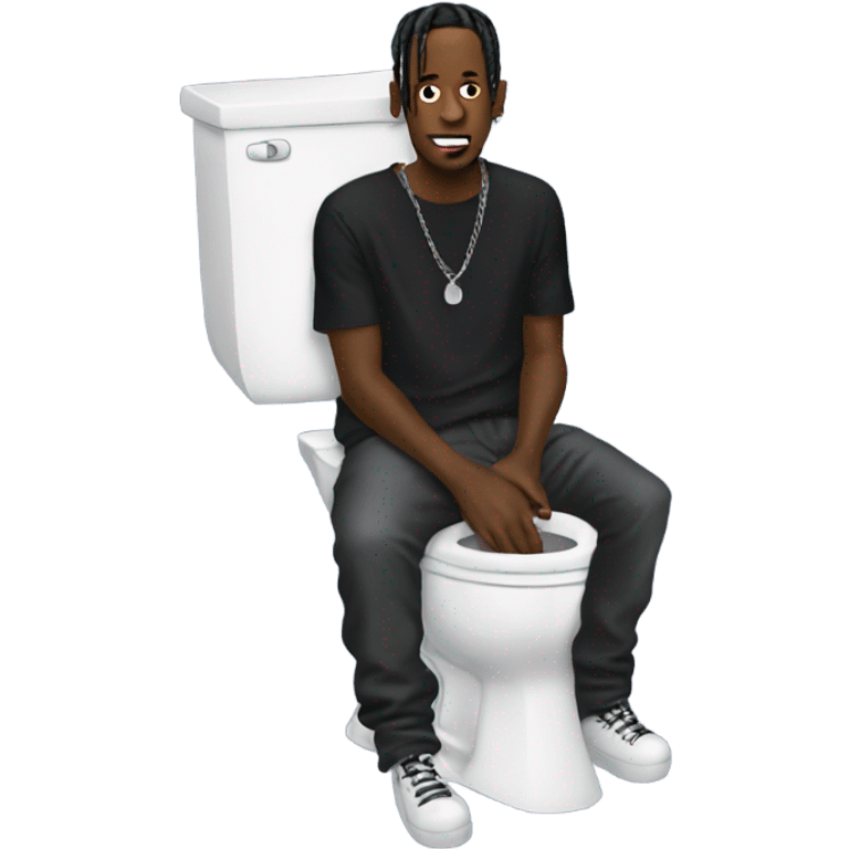 Travis Scott holding a toilet emoji