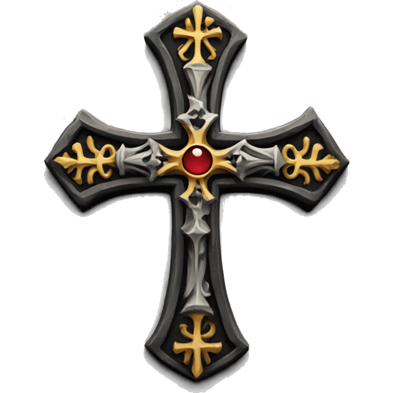 Neotraditional gothic cross emoji