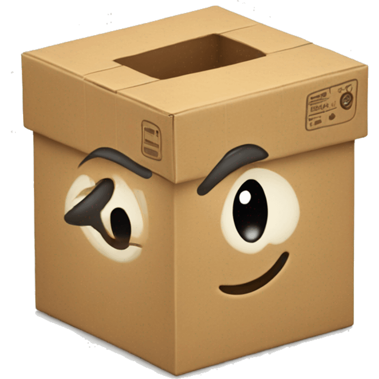 thinking outside the box, a happy box w emoji