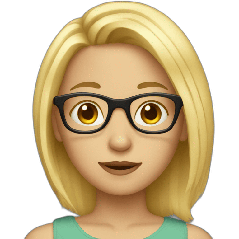 girl with glasses and blond hair emoji