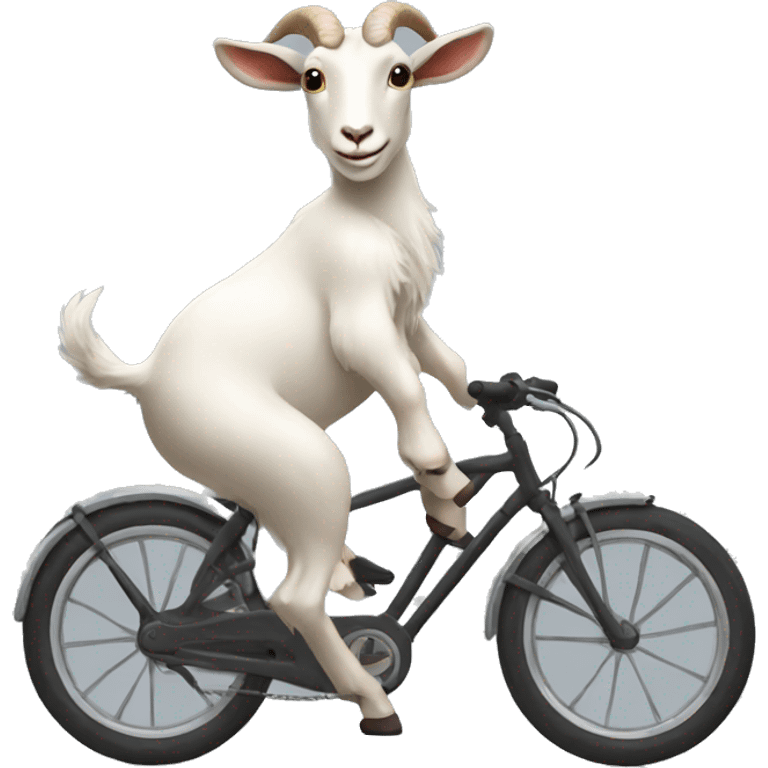 A goat on a bike emoji