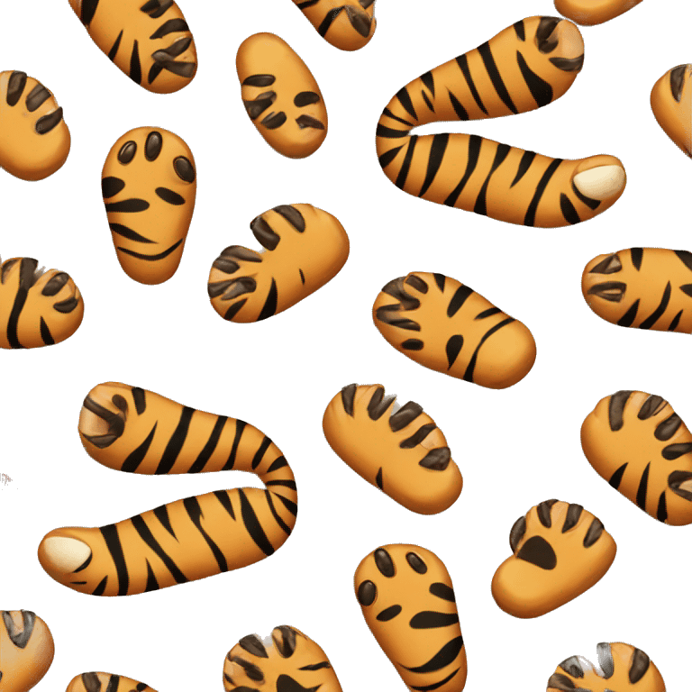 Tiger Paw slippers with claws  emoji