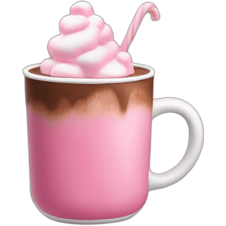 hot chocolate with pink marshmallow emoji