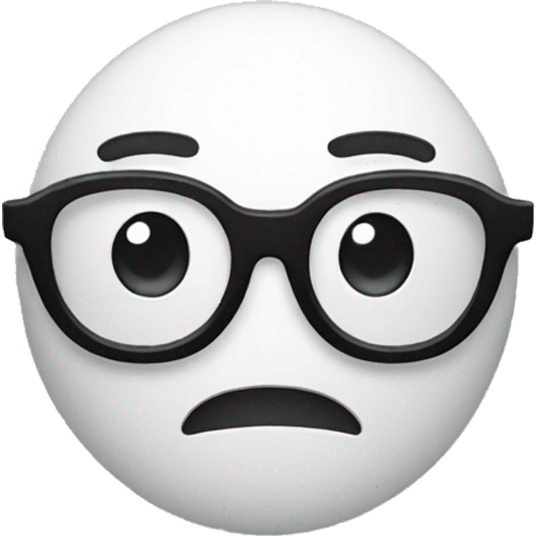 Worried face emoji with glasses emoji