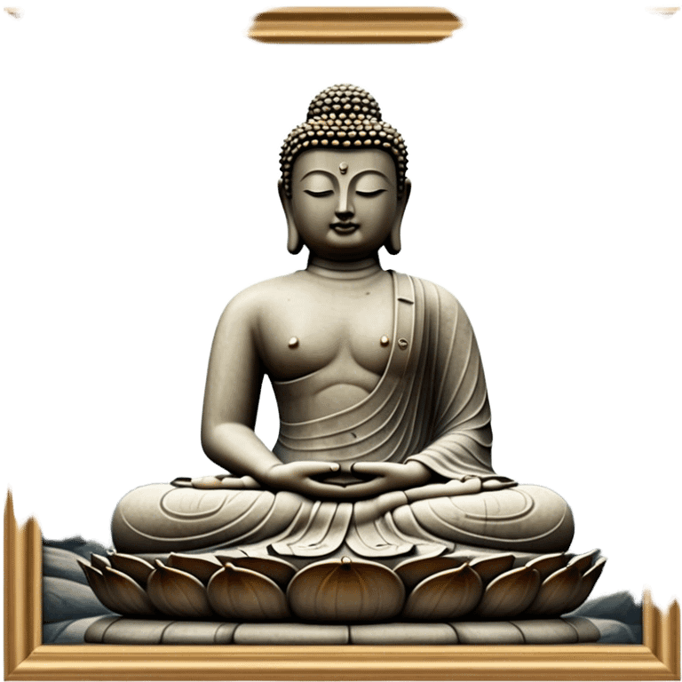 Cinematic Realistic image of the Big Buddha Monument of Sinheungsa Temple, portrayed as a towering, serene Buddha statue carved from weathered stone with intricate details and a gentle meditative expression, set within an ancient temple landscape enveloped in soft, ethereal lighting that underscores its spiritual majesty. emoji