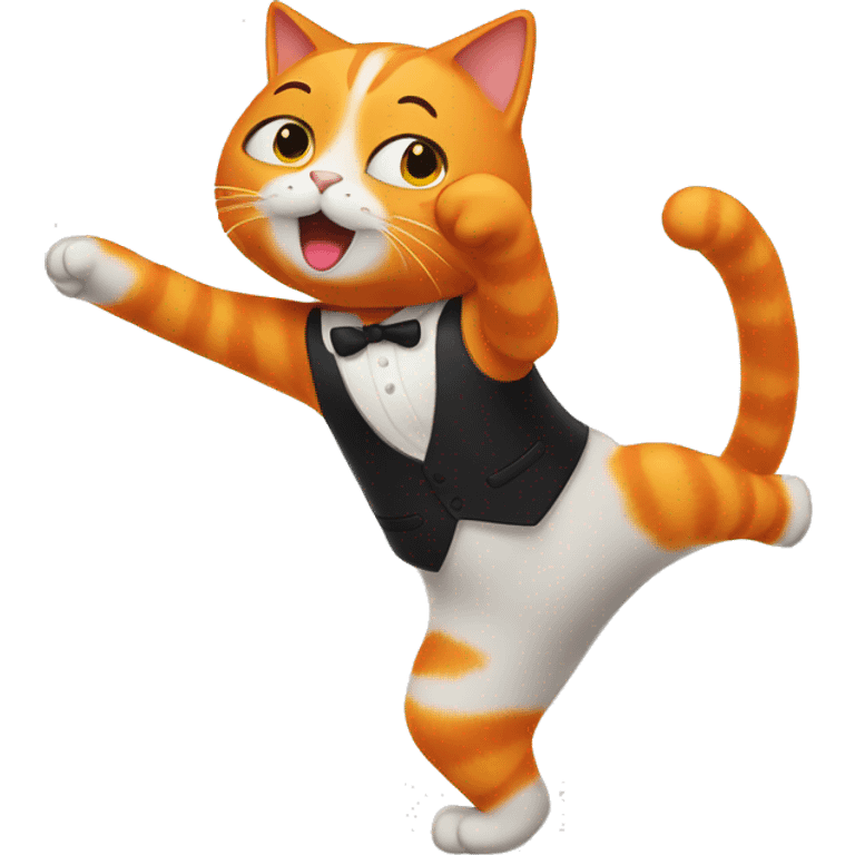 half orange cat dancing  emoji