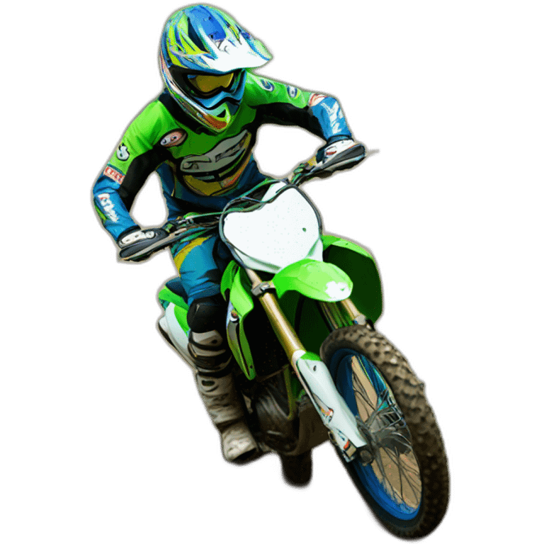 Moto cross verte emoji