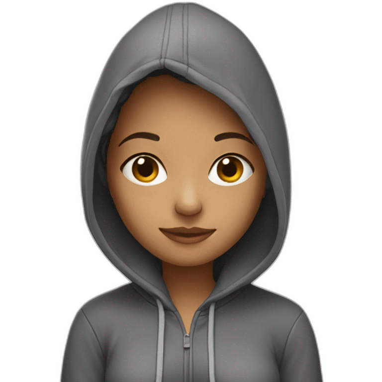 Girl wearing hoodie emoji