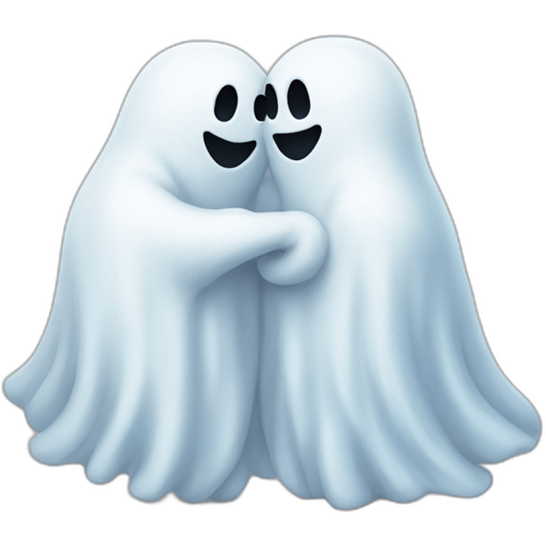 two hugging ghosts emoji