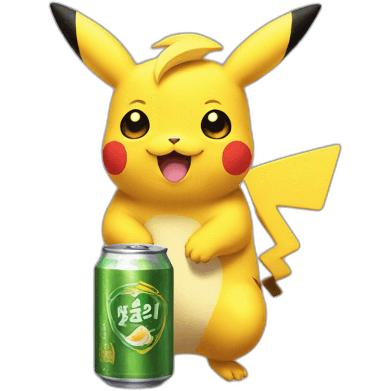 Pikatchu avec une bière emoji