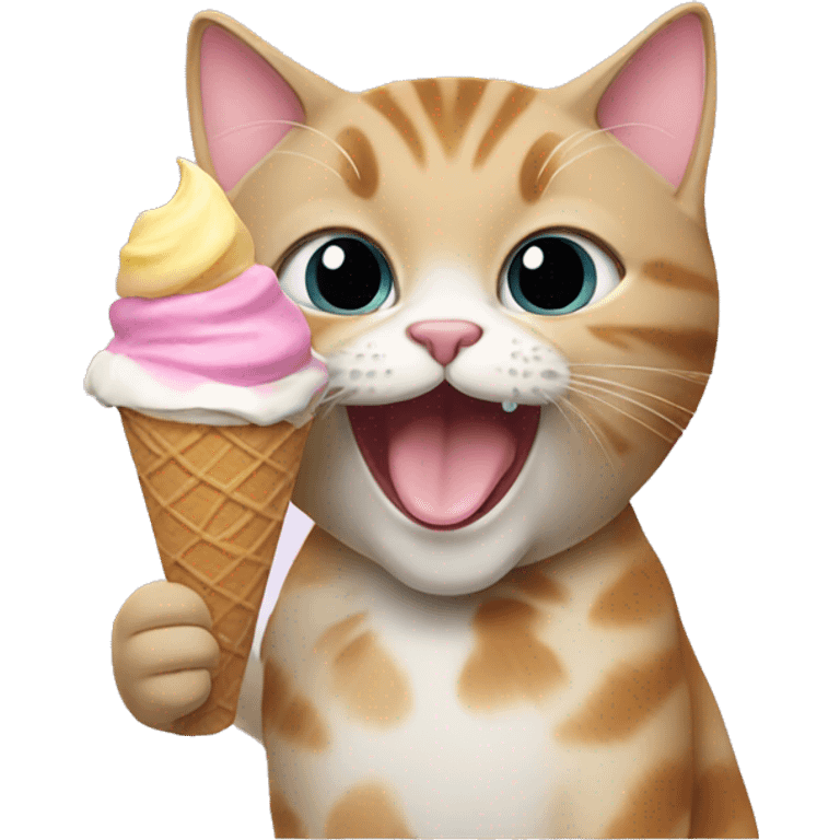 cat eating ice cream emoji