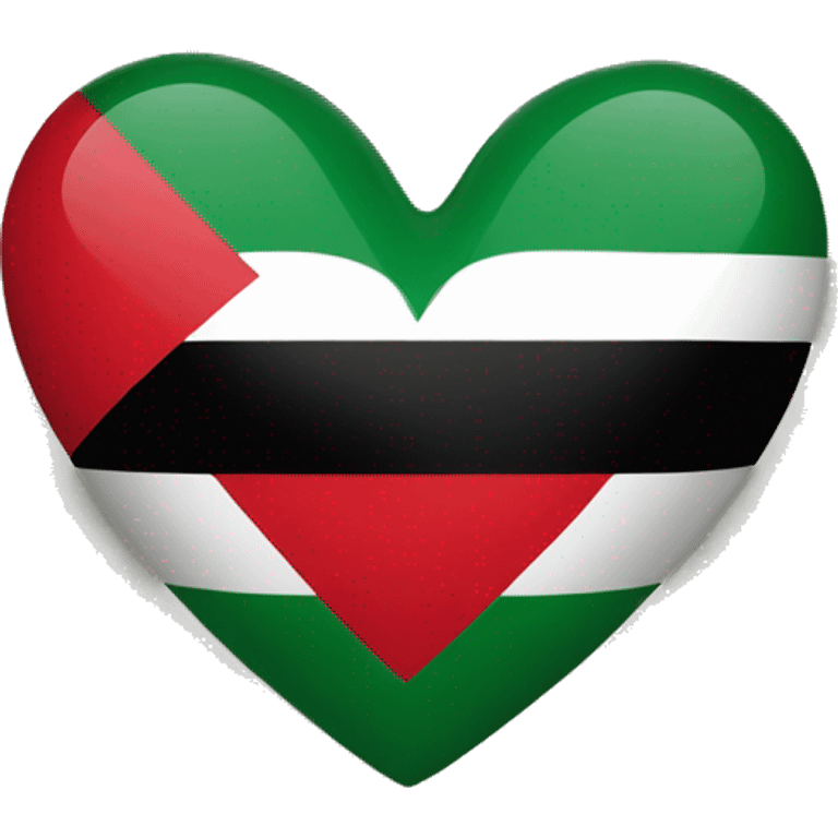 Heart with Colours of the palestinian flag emoji