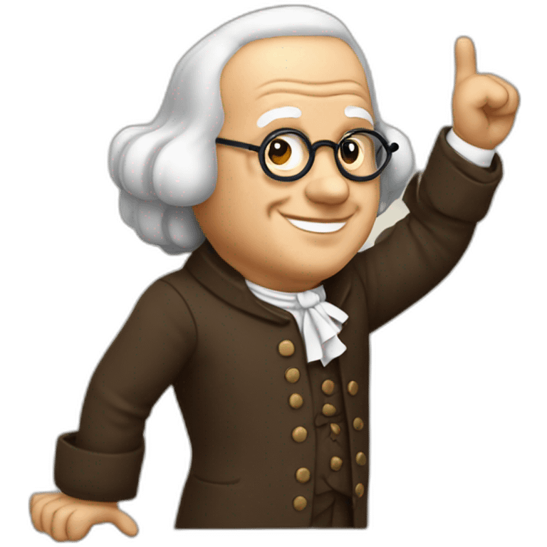 benjamin franklin with an arm up emoji