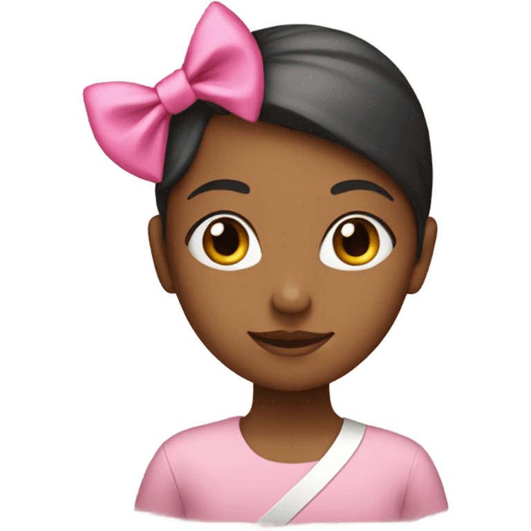 a girl with a little pink ribbon on her head emoji