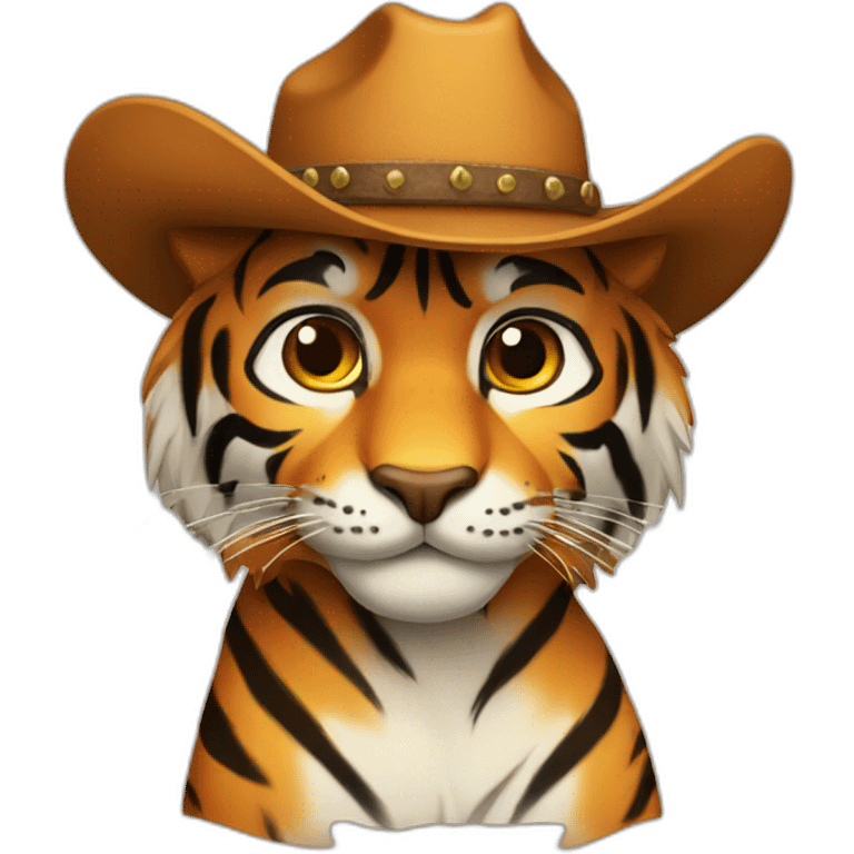 Tiger with cowboy hat emoji