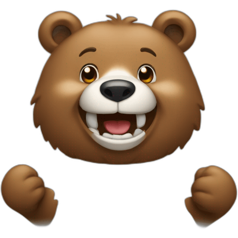 Happy bear working a lot emoji