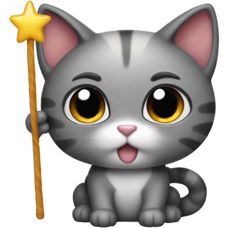 A squishie cat with a magic wand emoji